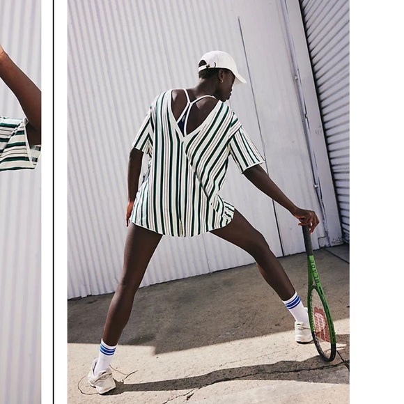 NWOT Free People FP Movement Hot Shot Printer Tee Romper (size S) - Picture 5 of 13